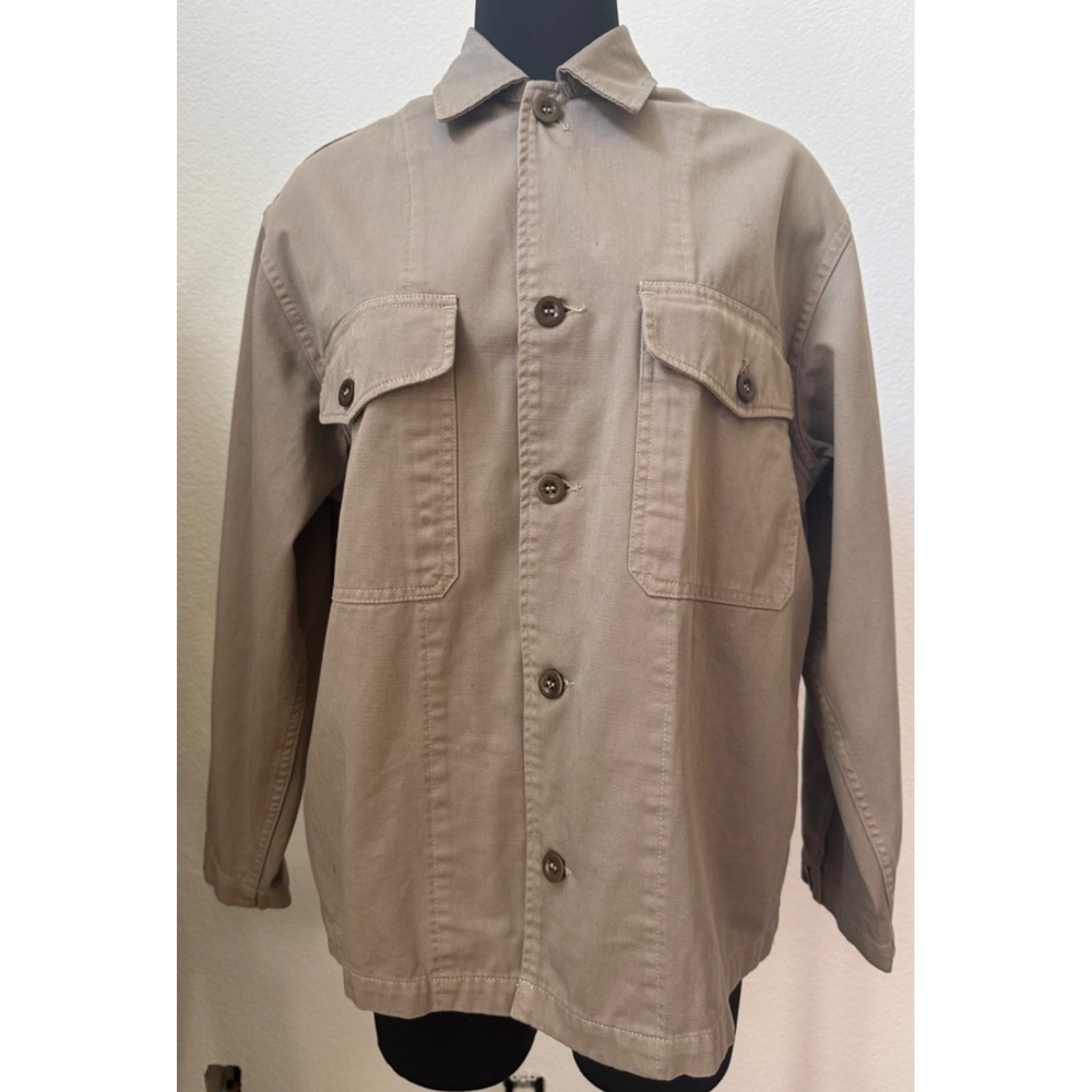 Buck Mason Baja Twill Field Shirt Jacket L Brown Costal Cedar Sample